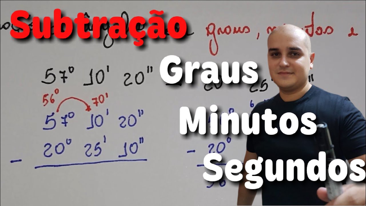 Subtração de ângulos com graus, minutos e segundos