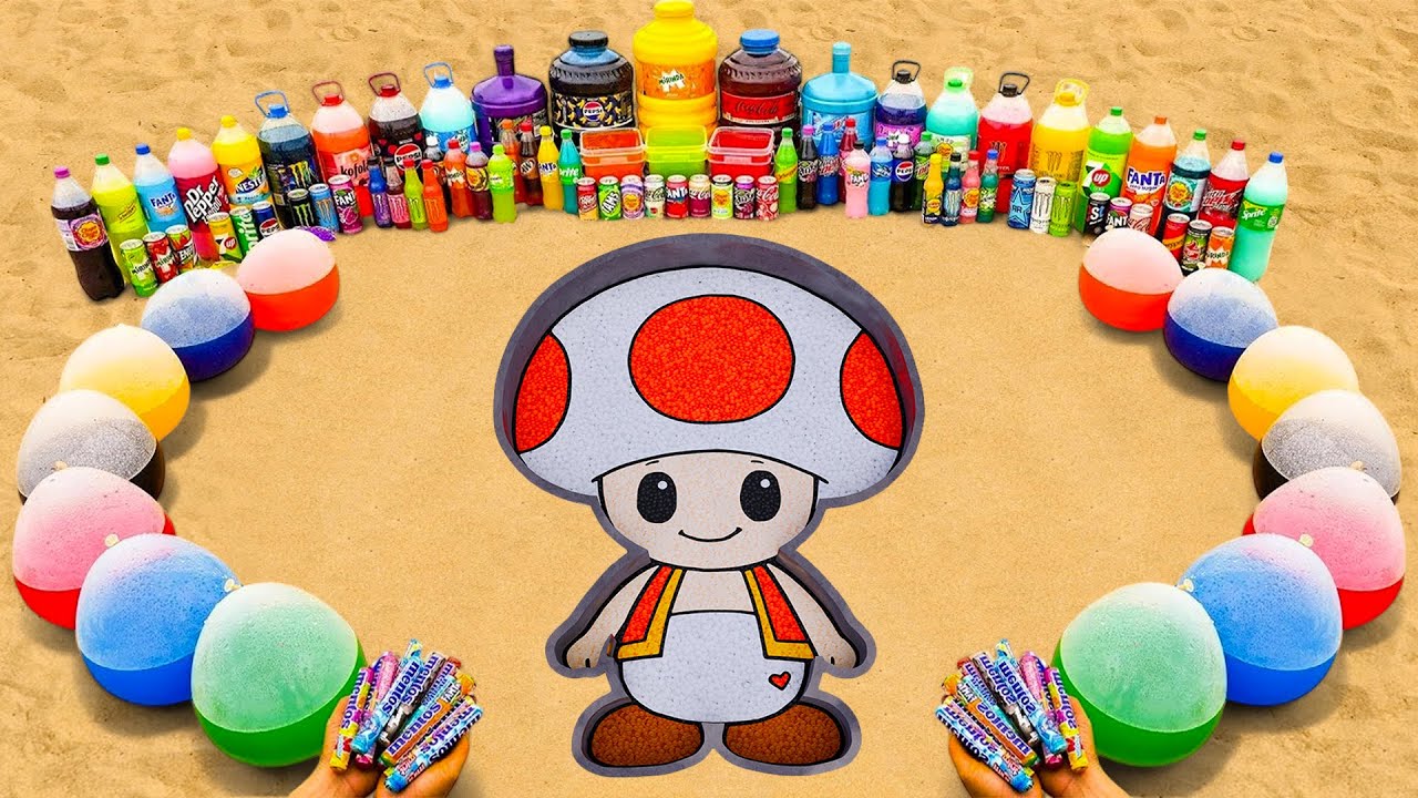 How to Make characters Mario with Orbeez & Cement, Balloons Sodas & Fanta, Big Coca Cola vs Mentos
