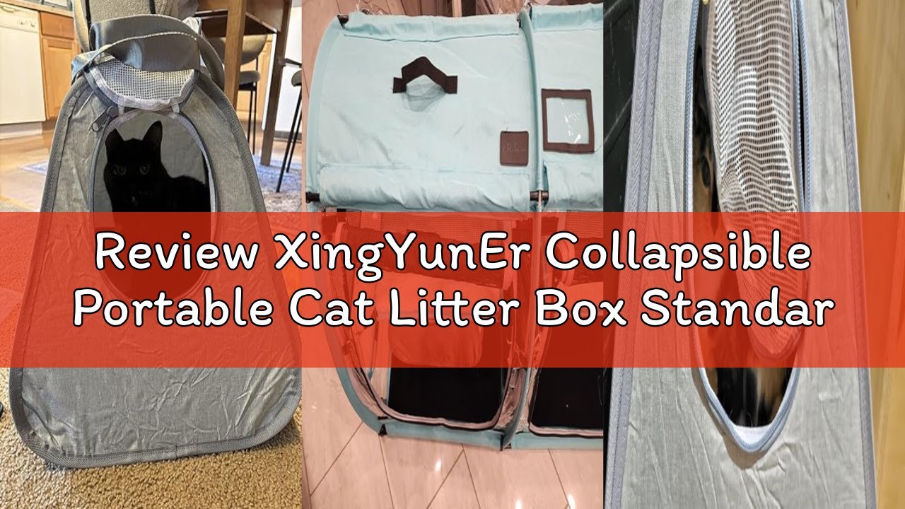 Review XingYunEr Collapsible Portable Cat Litter Box Standard for Travel Light Weight Leak-Proof，Stu