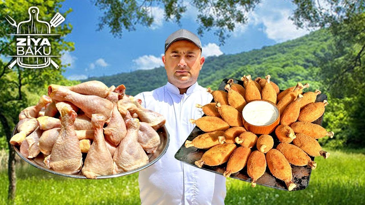 Chicken Fry Recipe with Mashed Potato - Kartoflu Toyuq Qızartması Dadlı Resept