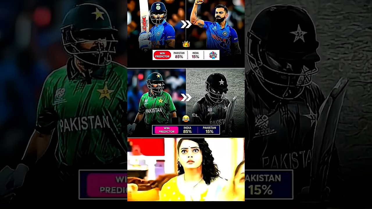 🏏 India vs Pakistan Win Predictor Gone Wrong 😱🔥 | Epic Cricket Edit 😂🇮🇳🇵🇰#shorts#viral#video