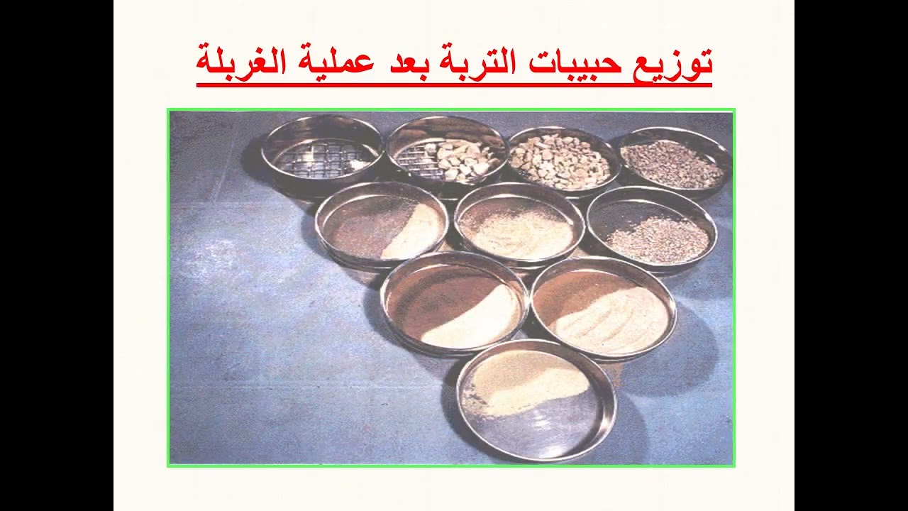 تجربة التحليل الحبيبي - دراسة جيوتقنية (ثانية ثانوي)