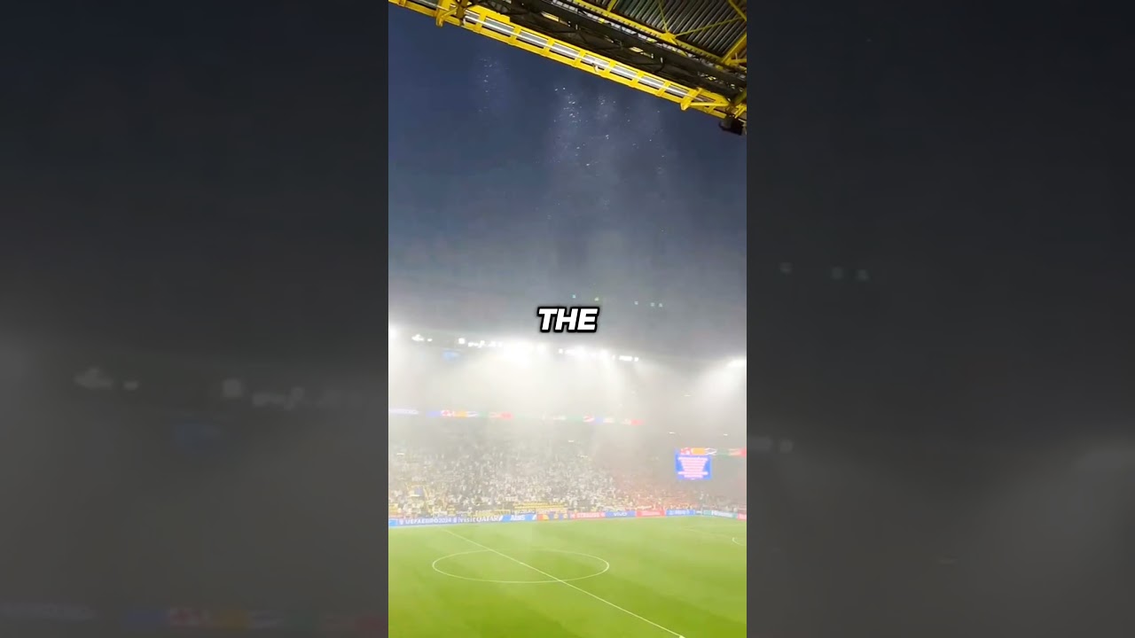 LIGHTNING ALMOST STRUCK THE STADIUM DURING THE GERMANY DENMARK MATCH 🤯🌩️