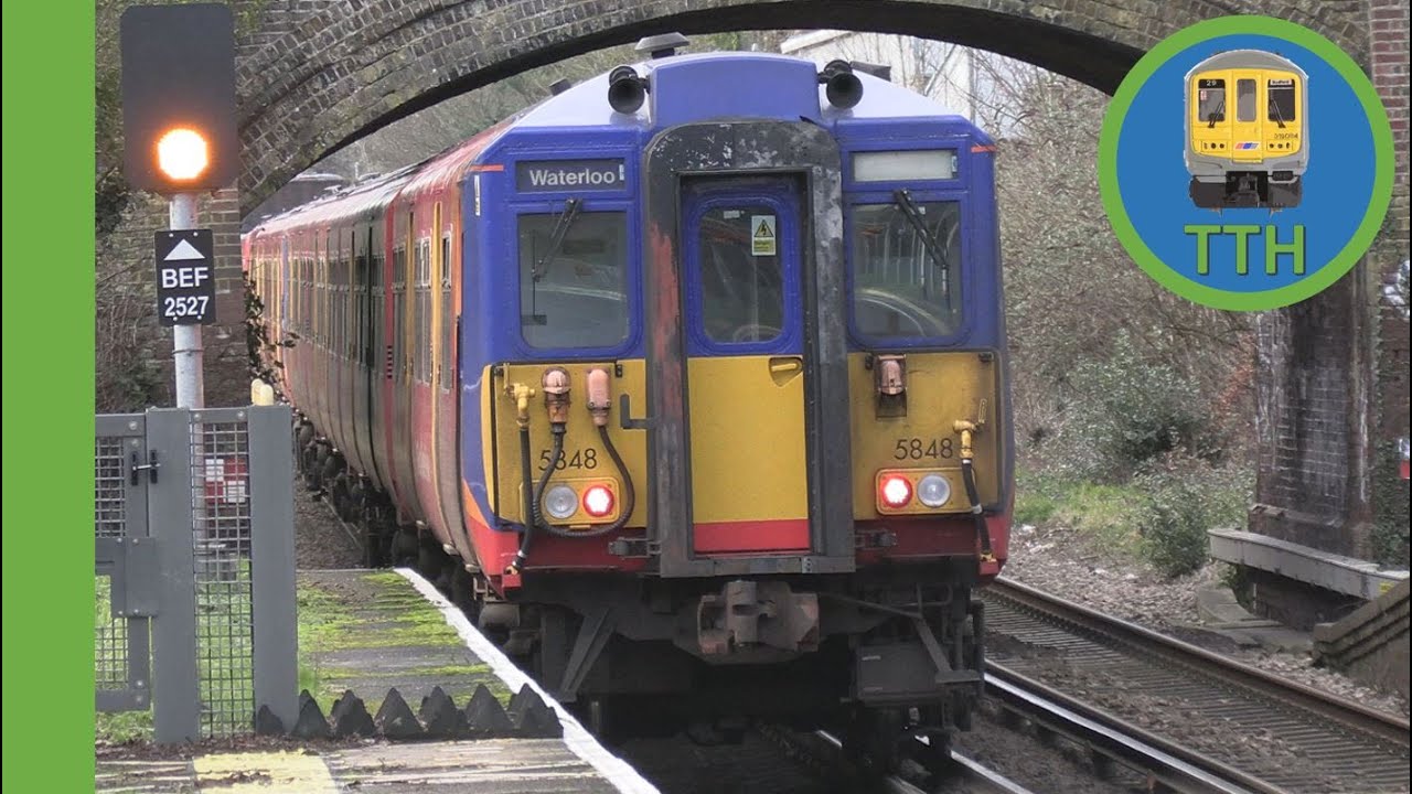 Class 455 departs Kempton Park