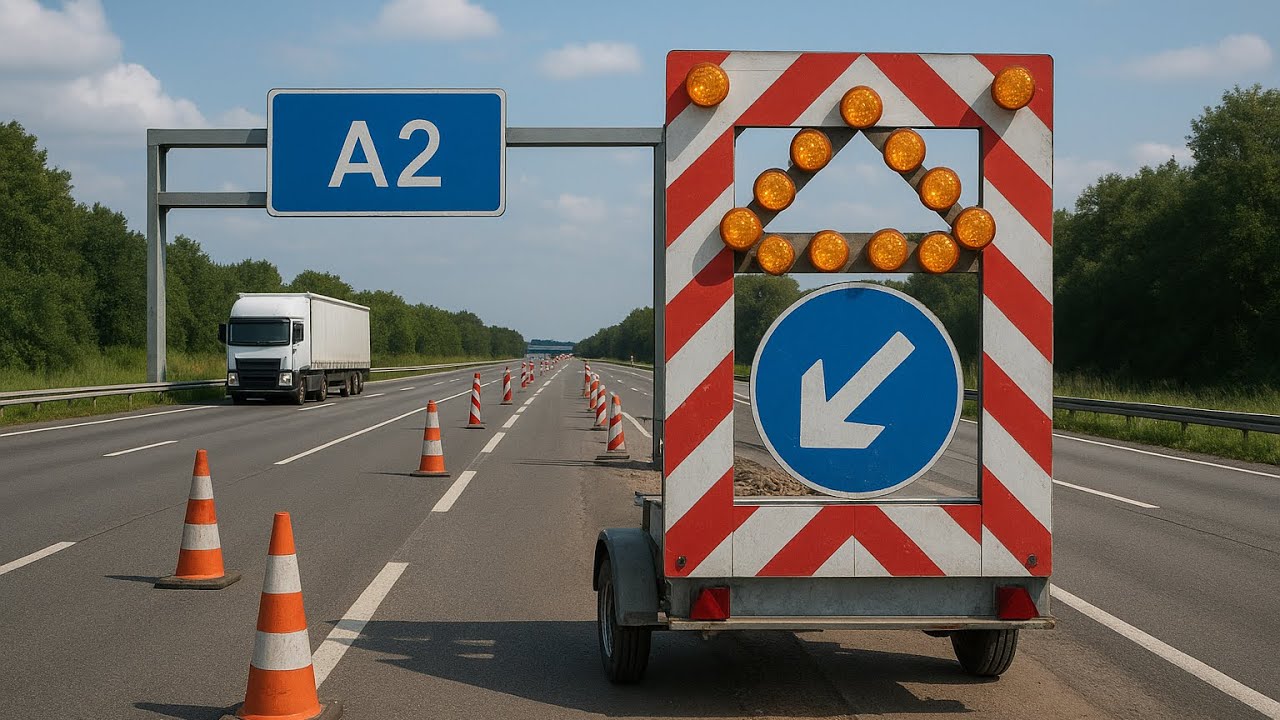 Baustelle aufbauen an der A2 | LS22
