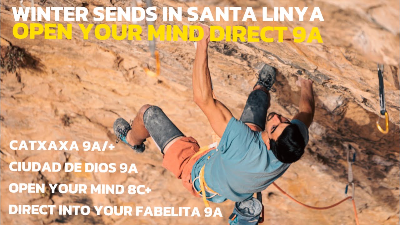 Winter sends in Santa Linya: Open your mind 9a
