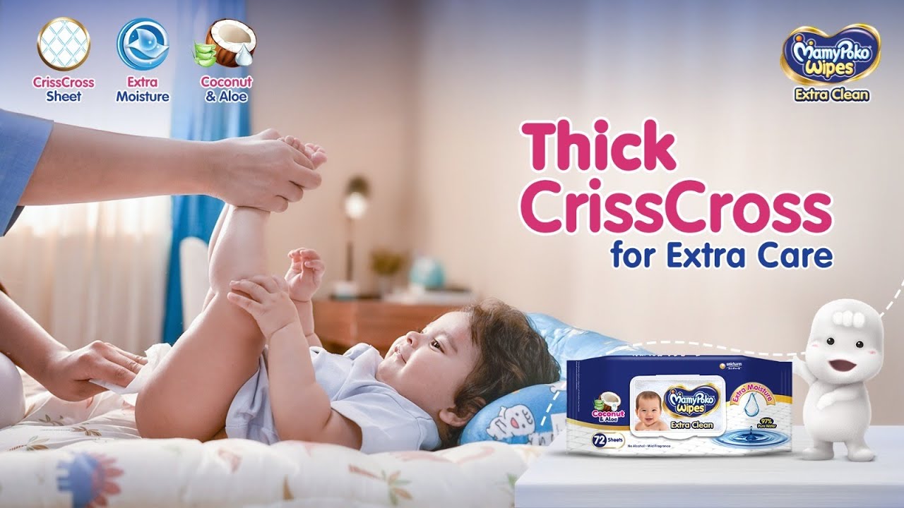 MamyPoko Extra Clean Wipes |  Thick CrissCross for Extra Care | MamyPoko Pants