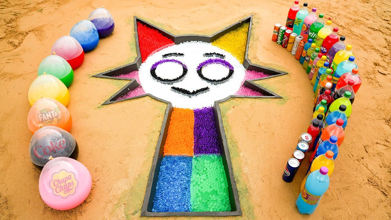 How to make Wenda Incredibox Sprunki with Balloons of Chupa Chups, Fanta, Coca Cola Soda vs Mentos