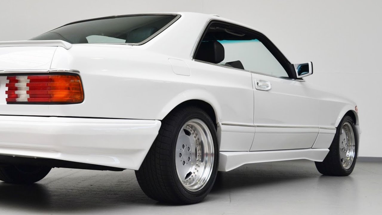 C126 Mercedes-Benz 560 SEC AMG Widebody in Parelmoer Wit color