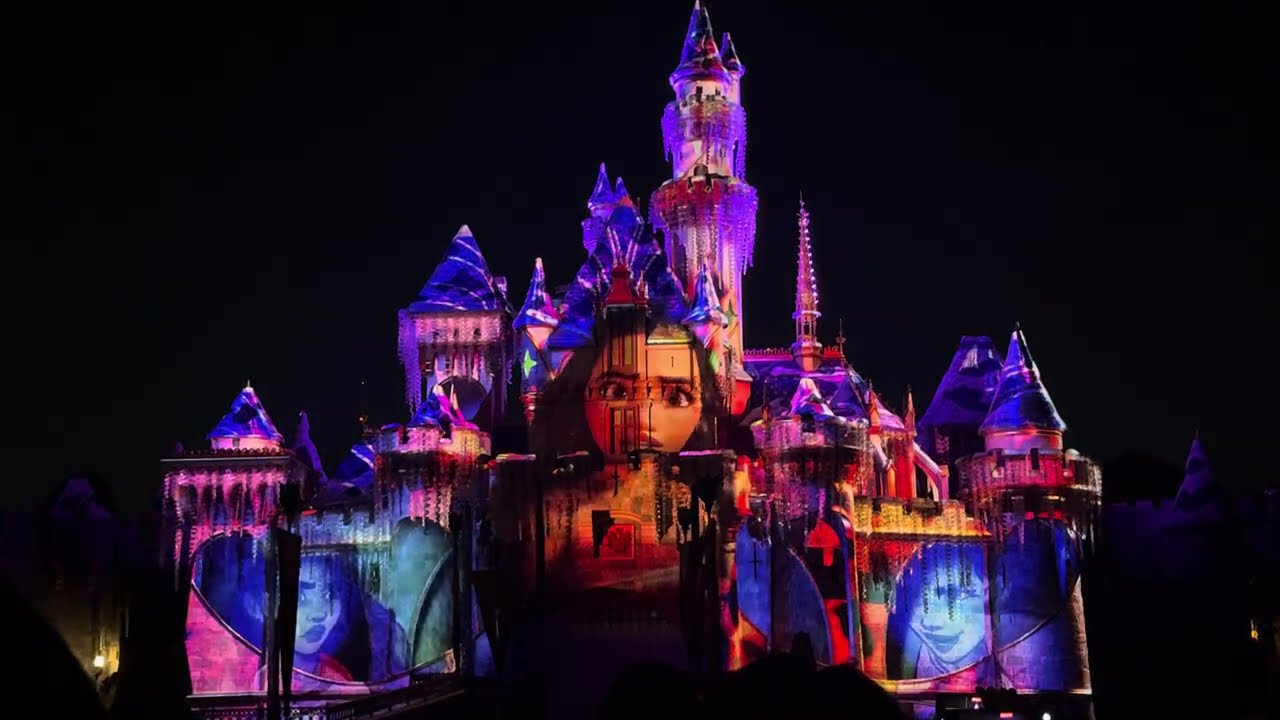 🎆2026 DISNEYLAND PARK WONDROUS PROJECTIONS WITHOUT FIREWORKS FROM THE CASTLE ( windy weather )🎆