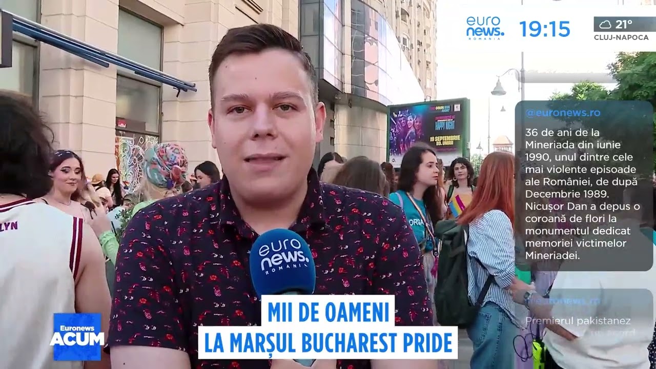 Mii de oameni au participat la la Marșul Bucharest Pride dedicat comunității LGBTQ