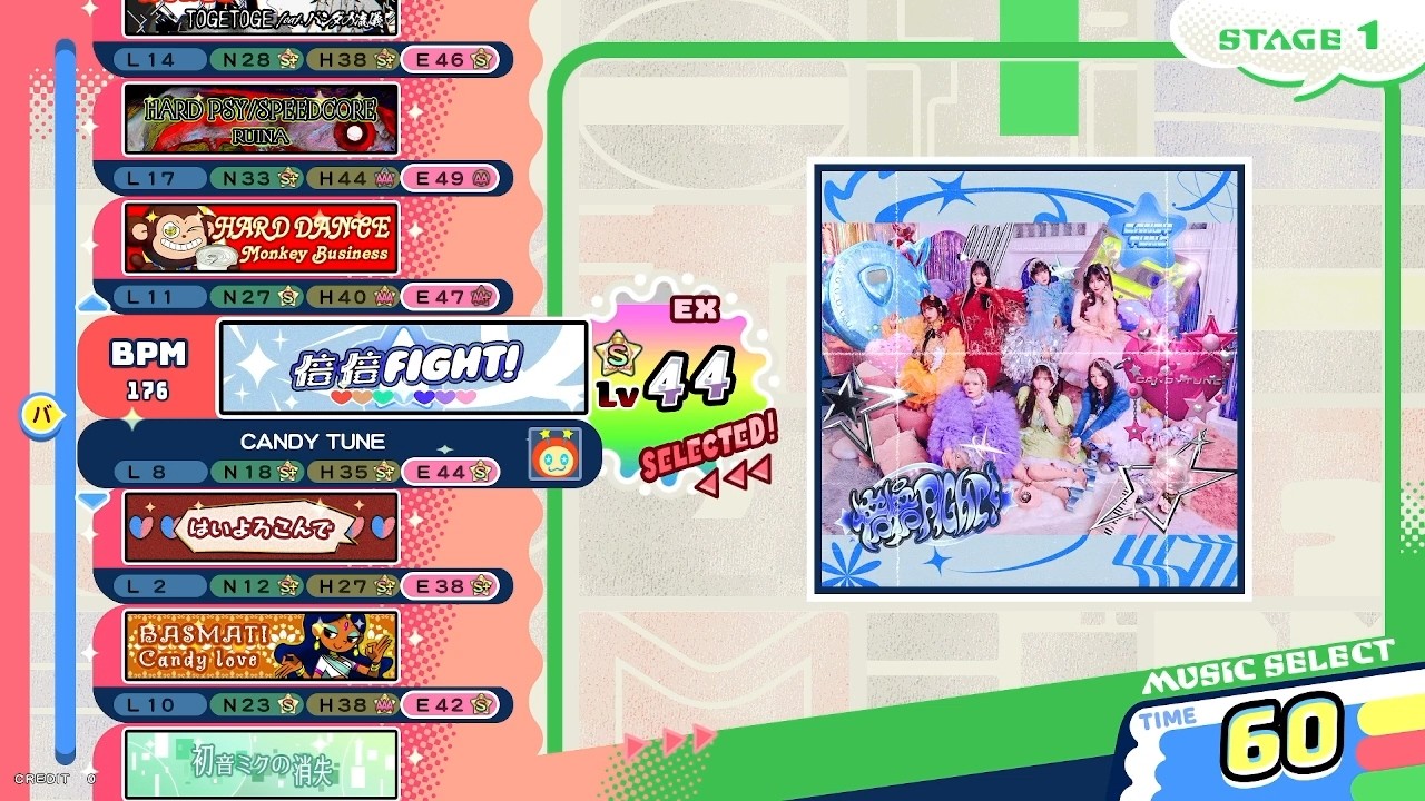 [pop'n music High☆Cheers!!] 倍倍FIGHT! EX 正規パーフェクト/鏡クリア