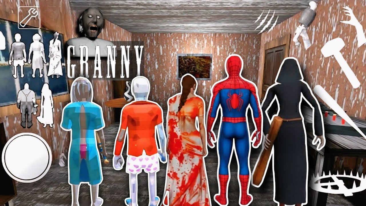 Playing as Evil Nun , Spider Man , Kamla , Mad Grandpa & Mad Granny in Granny Game .😂