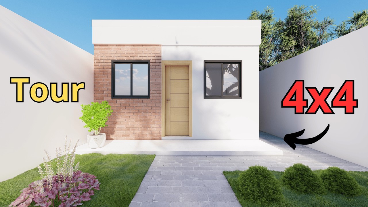 Projeto de casa pequena de 4x4 - Faça varias para alugar