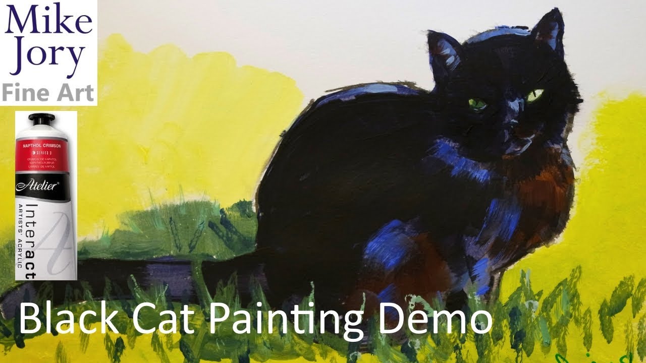 How to paint a realistic black cat in acrylic