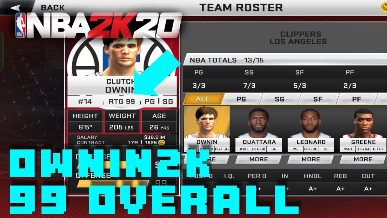 99 Overall / Stats in NBA 2K20 Jd Mod Menu | Clutch Onin 2k20