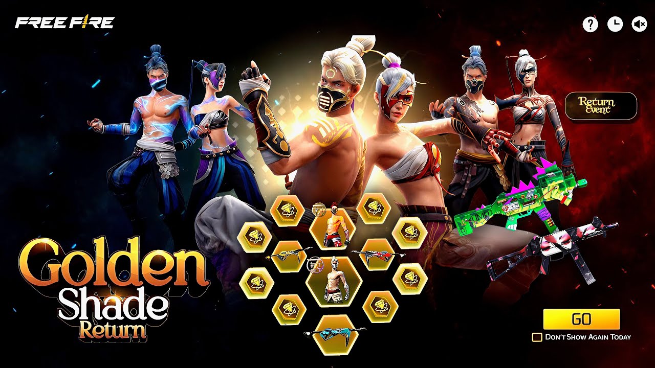 Golden Shade Bundle Return 🤯🥳| Poker Mp40 Return |free fire new event | ff new event | new event ff