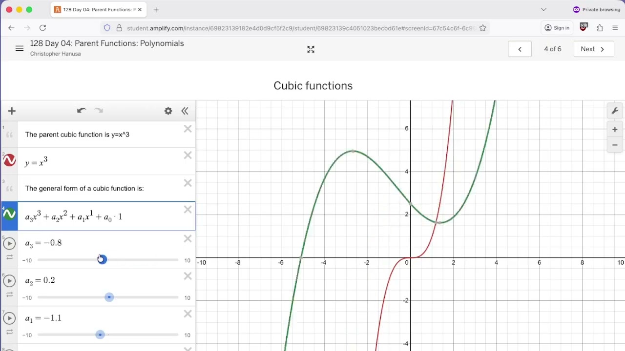 MATH 128 - Desmos Tutorial - Parent Functions: Polynomials
