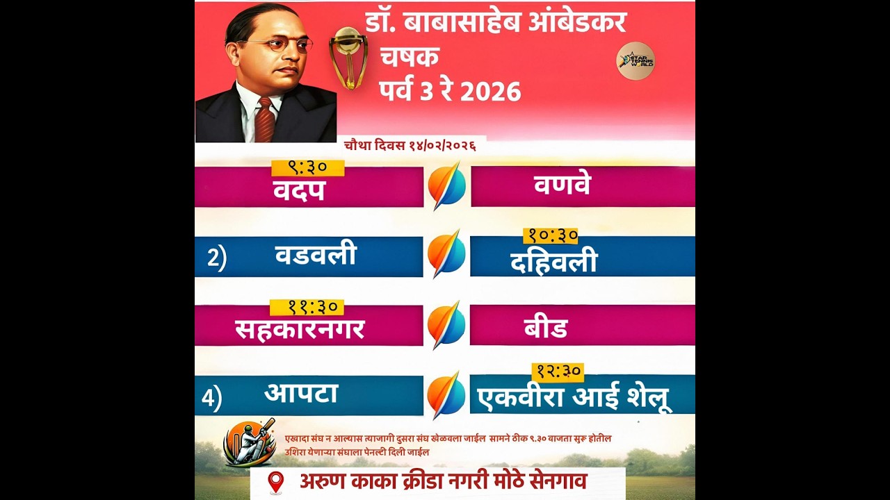 डॉ. बाबासाहेब आंबेडकर चषक पर्व 3 रे 2026 | FINAL DAY  | #finalday