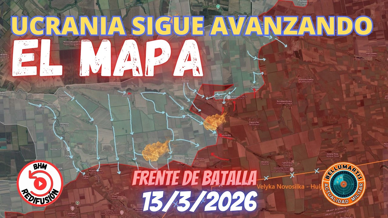 UCRANIA SIGUE AVANZANDO EN EL SUR: Dniepropetrovsk y Zaporiyia. Mapa Frente de batalla