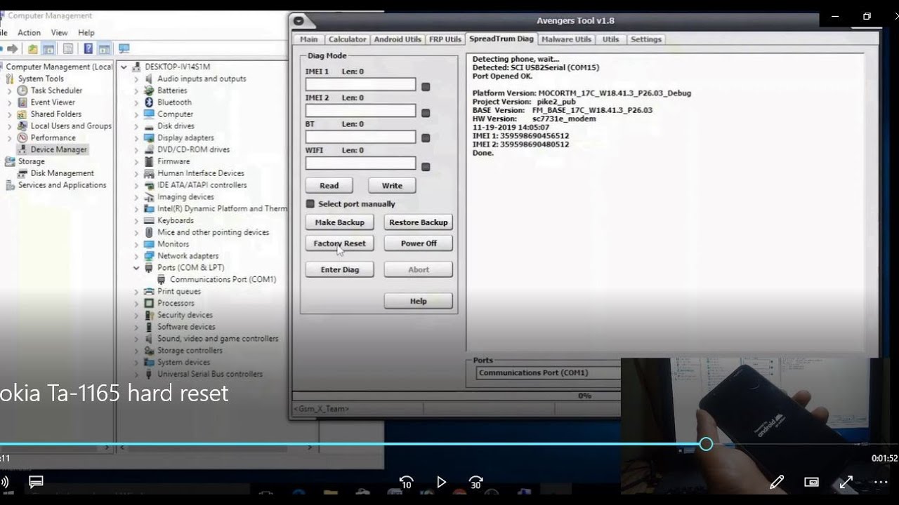 Nokia Ta -1165 hard reset without Donlge ...From PC