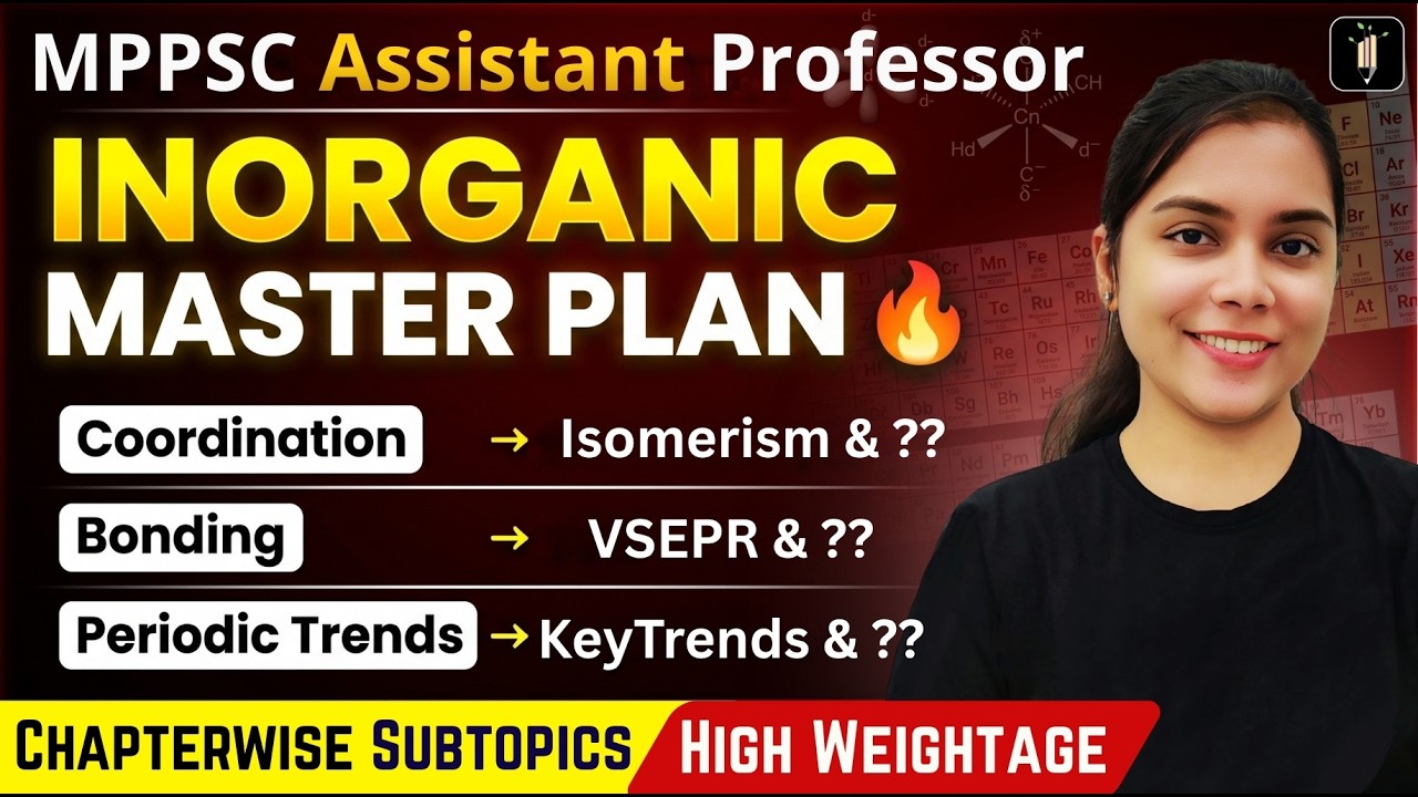 MPPSC Assistant Professor Inorganic Chemistry Chapterwise Most Important Topics