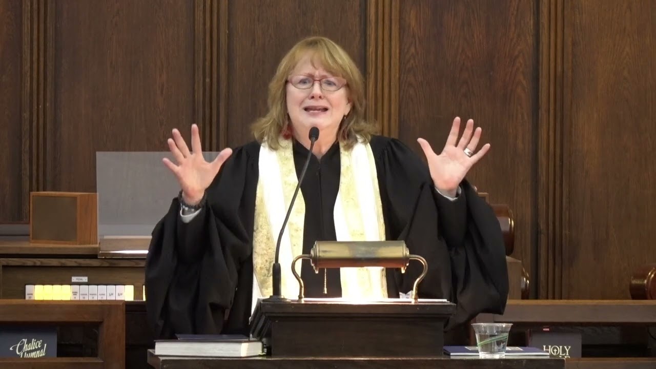 Rev. Susan Sparks preaches her sermon, 