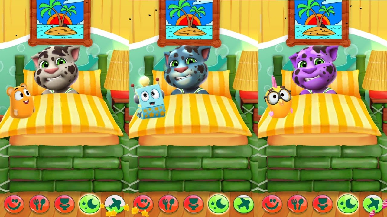3 Colors | White Vs Blue Vs Purple My Talking Tom 2 Vs My Talking Tom 2