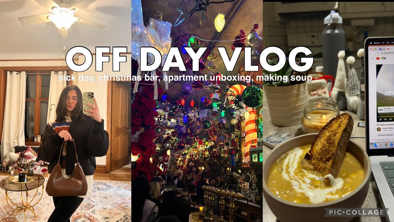 VLOGMAS 06 | christmas pop up bar, sick day, hair oil routine, unboxing haul