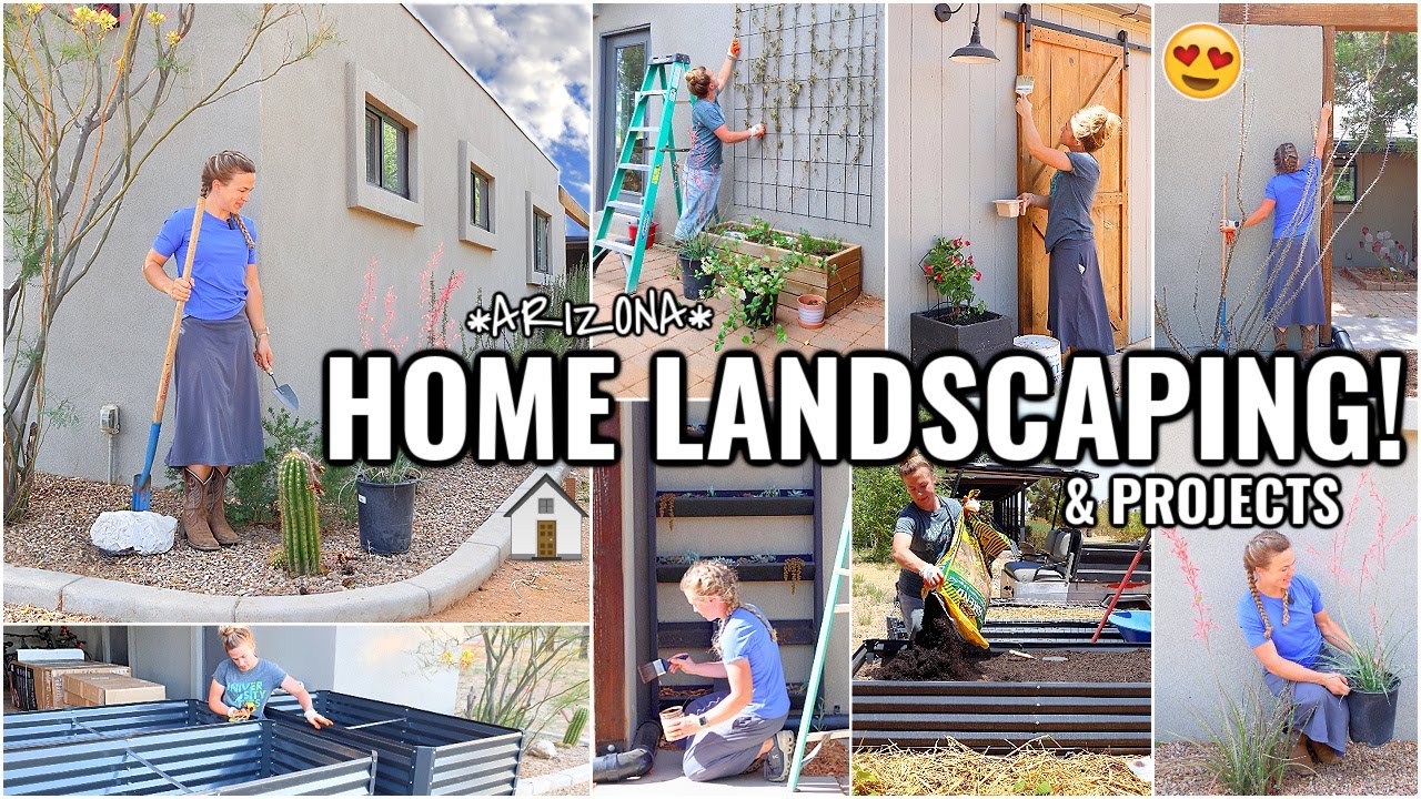 HOME LANDSCAPING & OUTDOOR PROJECT IDEAS!!😍 LANDSCAPE WITH ME | ARIZONA FIXER UPPER