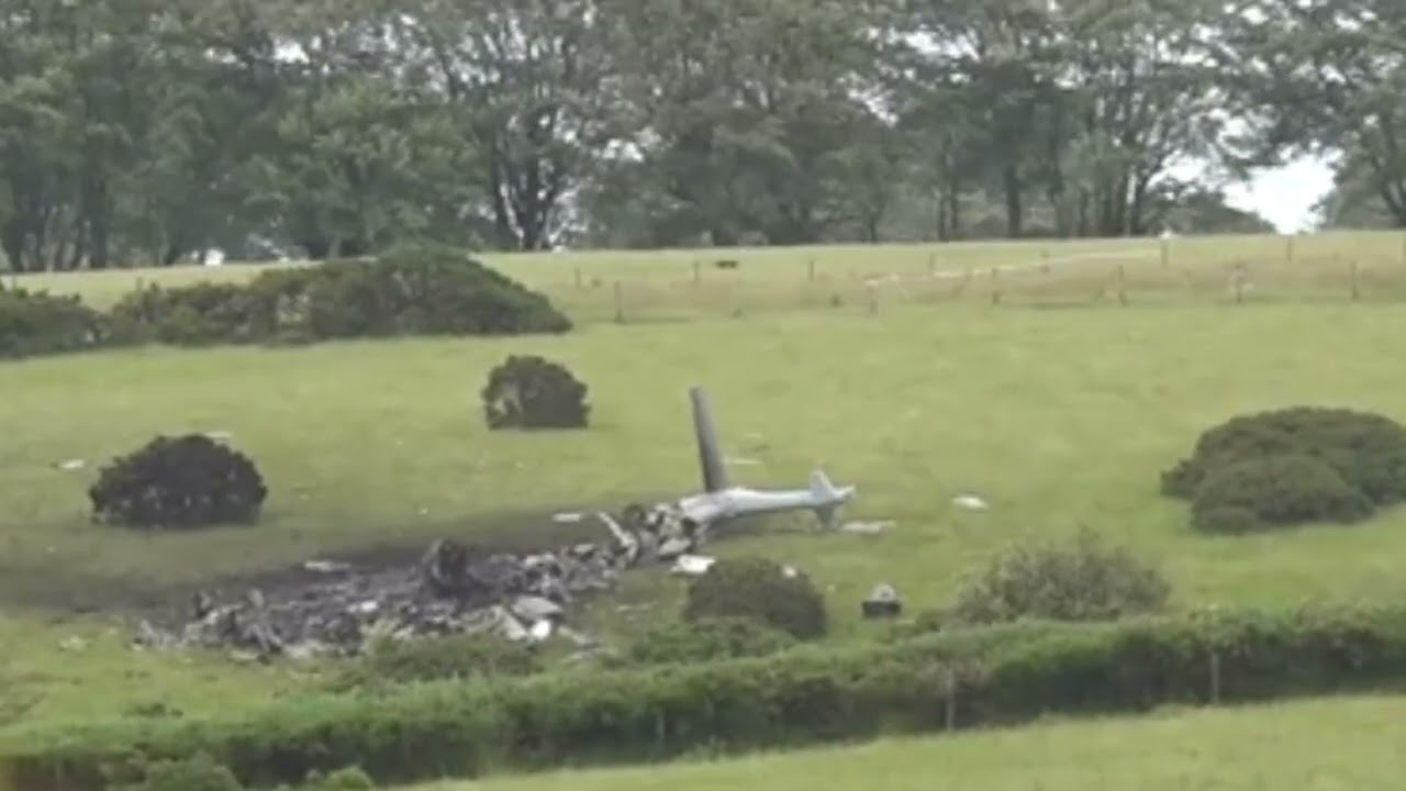 Scene of Royal Navy helicopter crash in Devon