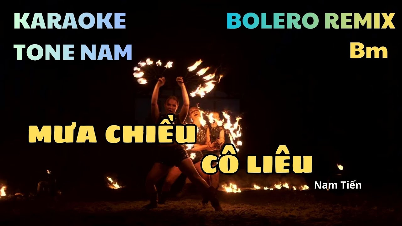 Karaoke Bolero - Tone Nam (Bm) _  Mưa Chiều Cô Liêu  _  cao hơn bản gốc 1 chút