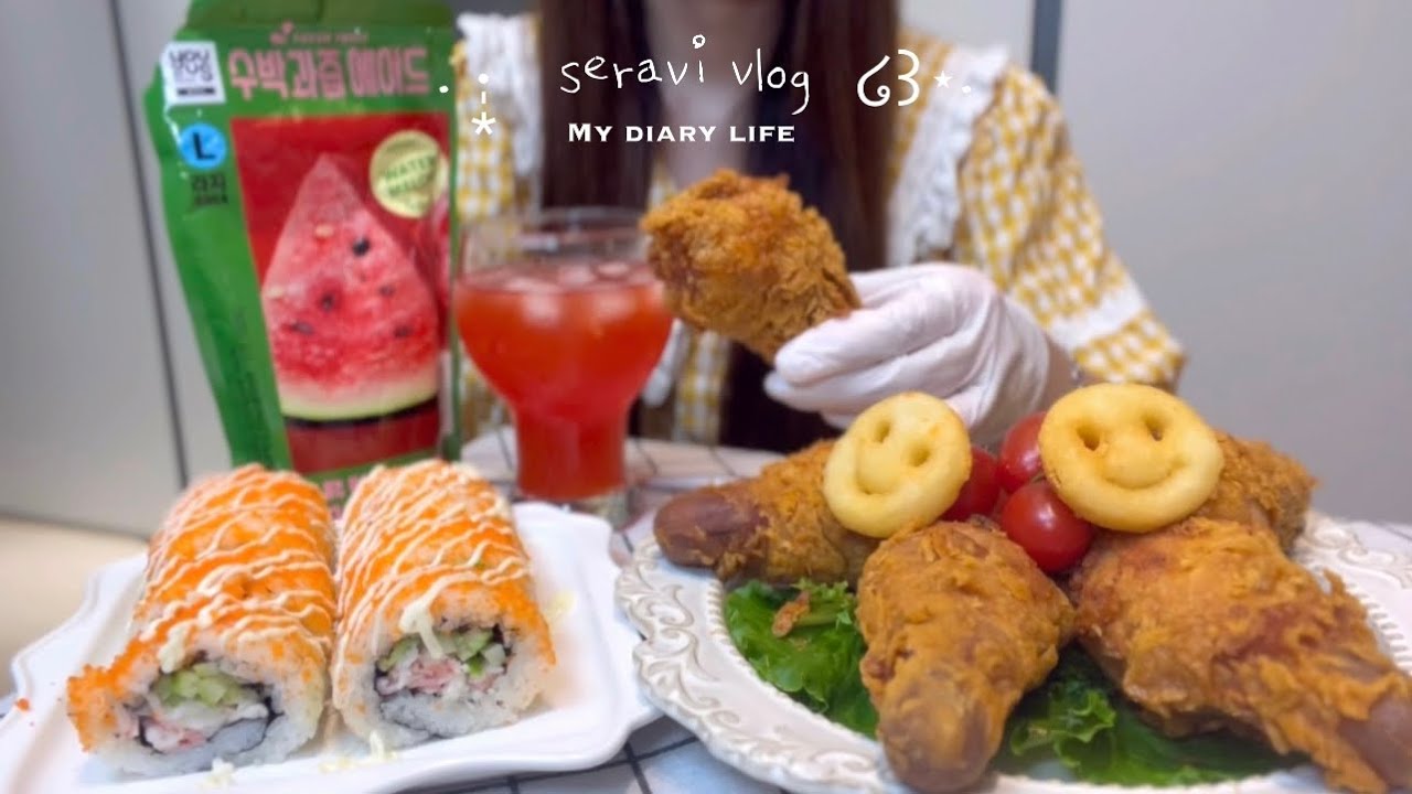 SUB)Приготовление жареной курицы с костями🍗,слойки со сливками,ростбифом🥩Сэндвич