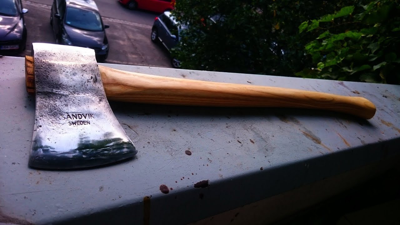 Szybkie polerowanie siekiery. Quick axe head polishing [ENG SUB]