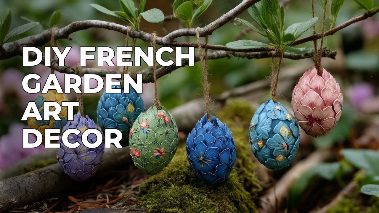 French Country Spring Garden Decor | DIY Garden Art with Decoupage, Moulds & Stencils