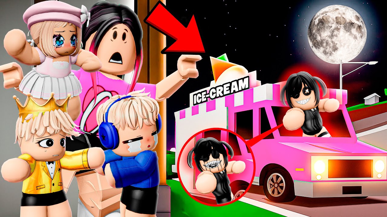 ESTA VAN DE SORVETE ASSUSTADORA ESTAVA PERSEGUINDO MEUS FILHOS AS 3 DA MANHÃ NO BROOKHAVEN RP!