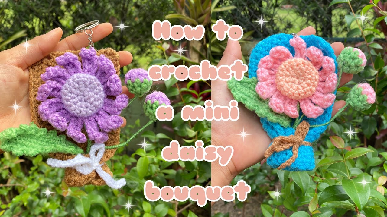 🌼💐Cómo hacer un mini ramo de margarita a crochet paso a paso ✨#crochet #ramodemargarita