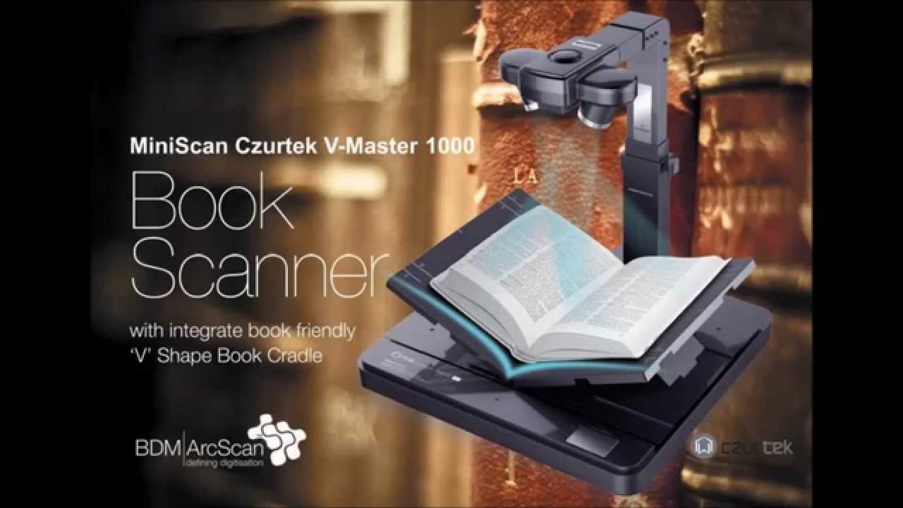 MiniScan Czurtek V-Master 1000 Book Scanner with Duel Lens, V-Shaped Book Cradle