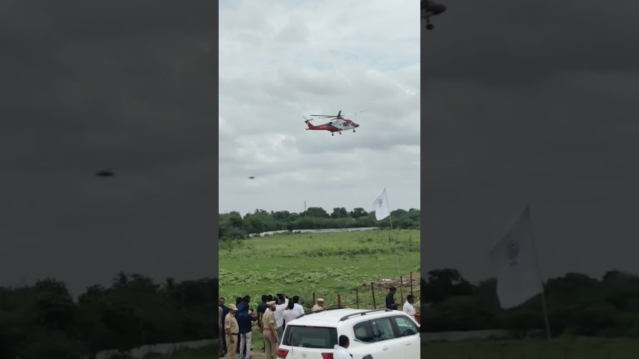 C m Revanth reddy helicopter landing in warangal#indian#congress