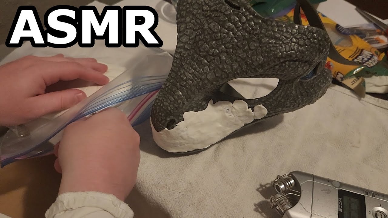 Sanding and Sculpting a Dino Mask ASMR (Soft Spoken)