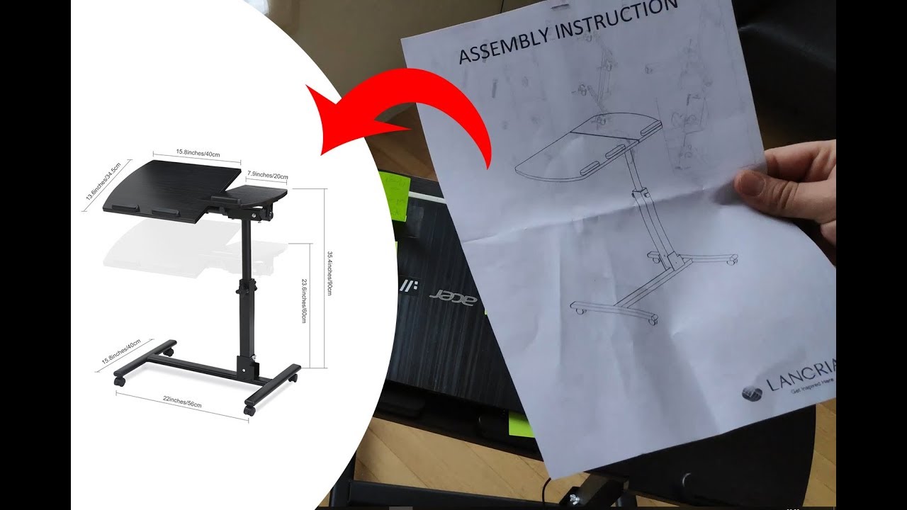 unboxing, avis et test de la Table LANGRIA pour PC, pliable, hauteur r&eacute;glable, pour le lit et canap&eacute;