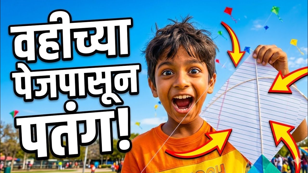 वहीच्या Pages पासून पतंग 🪁- Make Kite At Home Using Notebook | पतंग 🪁🤯