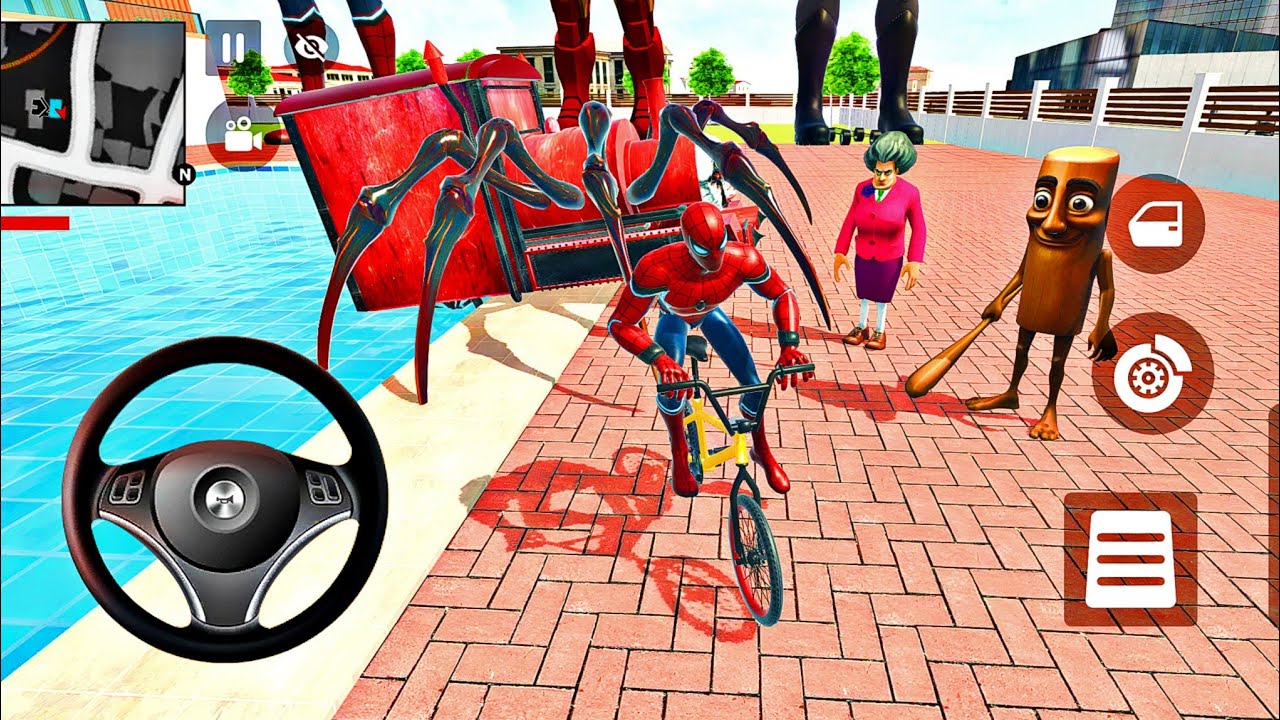 🎉Spiderman & Choo Choo Charles Tarin 🦚 New Simulator Car Driving Game 🎮 Scary Teacher & Thung Thung 