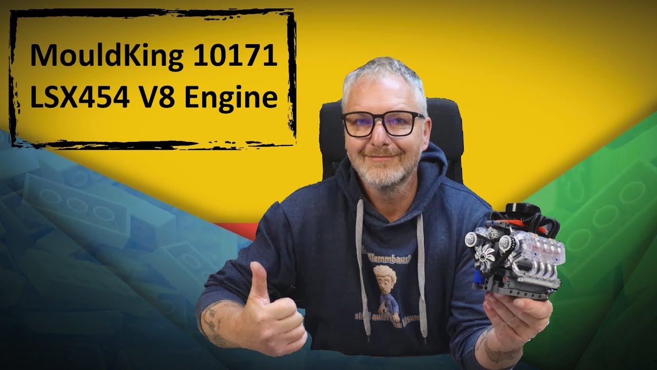 Br&uuml;llende Klemmbausteine. V8 Motor von Mouldking