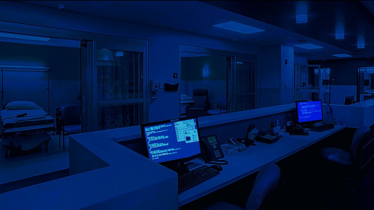 Hospital Night Nurse Works the Nurse Station | Hospital Staff Background Noise, Typing, Writing ASMR