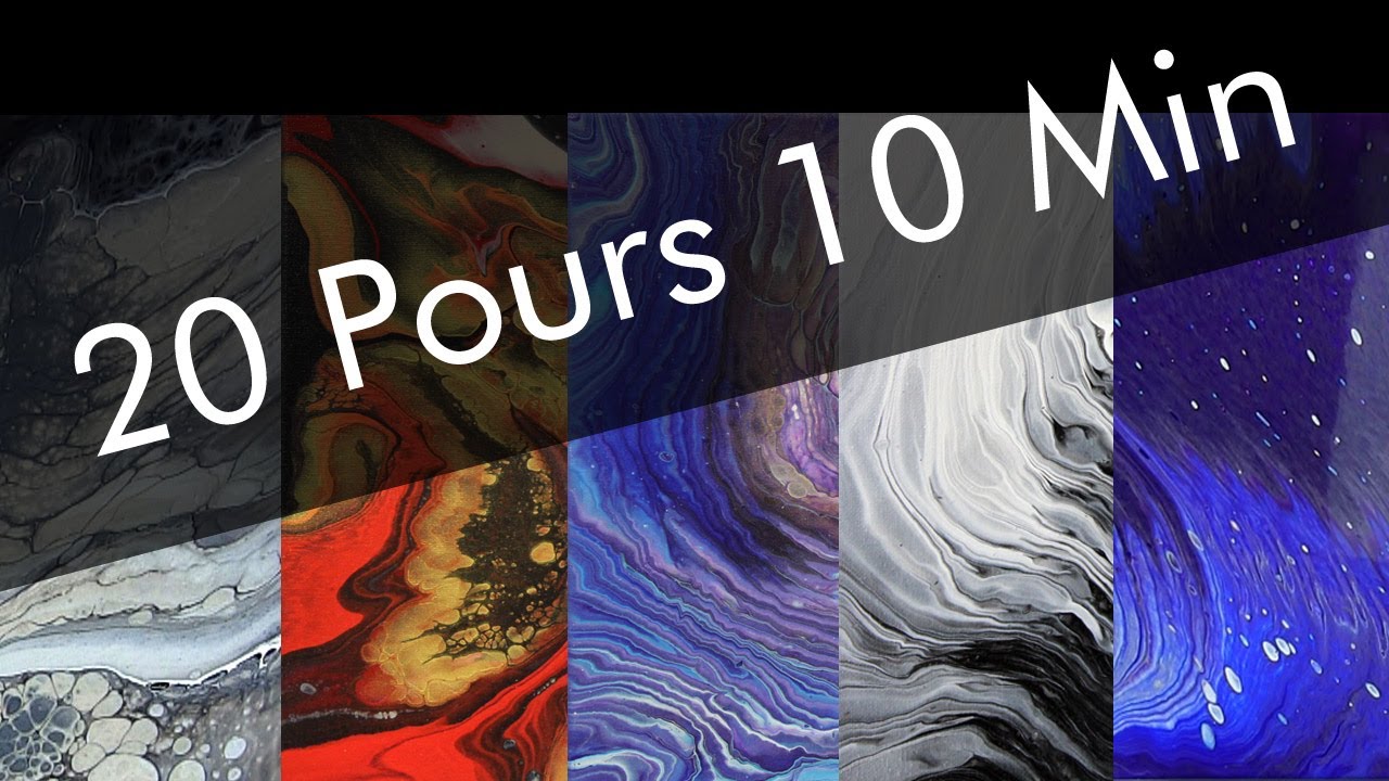 20 Pours In 10 Minutes - Acrylic Pour Compilation of Some of My Favorites