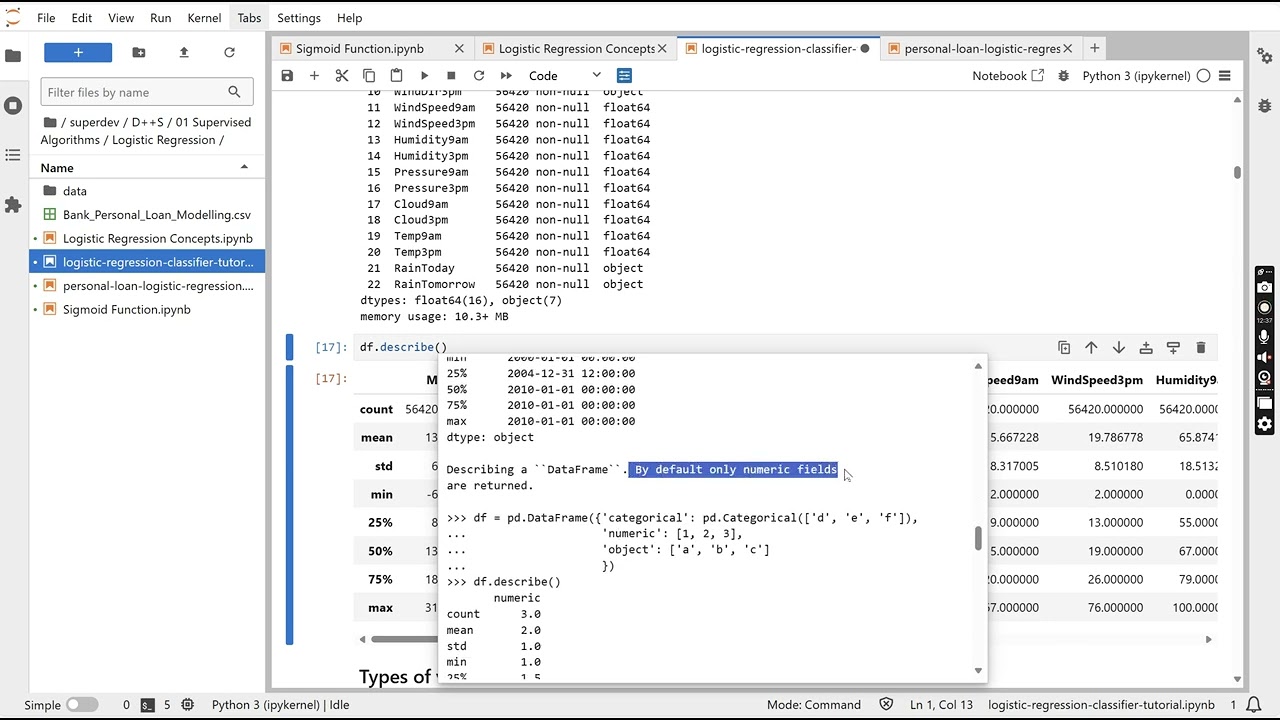 08 Logistic Regression - Rain Prediction Usecase - Part III