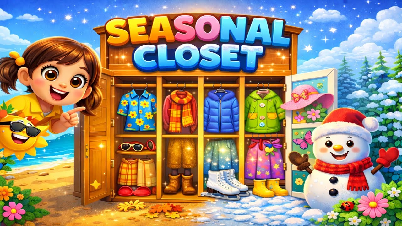 Magical Seasonal Closet 👀 | Learn Seasonal Clothes for Kids 👕🧥| Fun & Educational