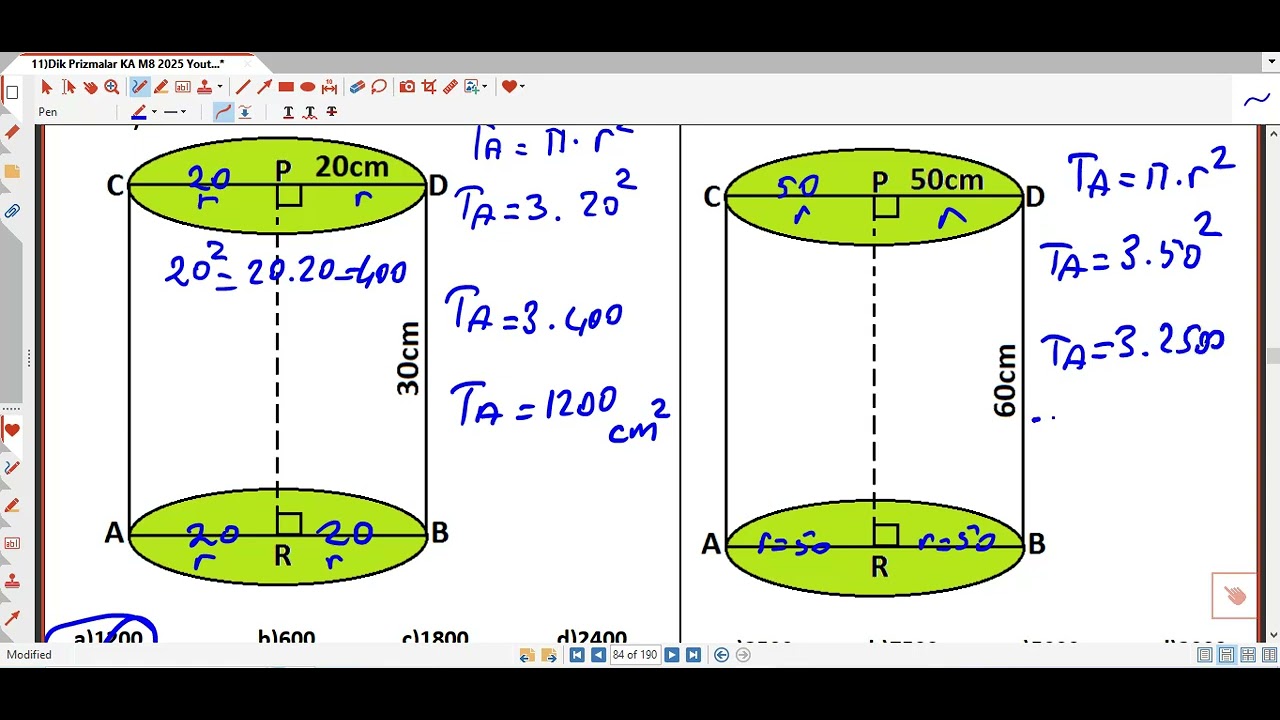 6-)M8 Geometrik Cisimler (Dairesel dik Silindir Taban Alanı) 49