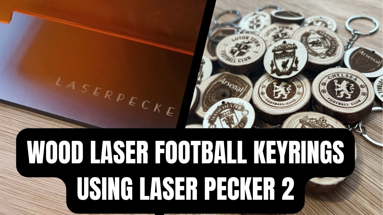 Wood Laser Football Keyrings using Laser Pecker 2